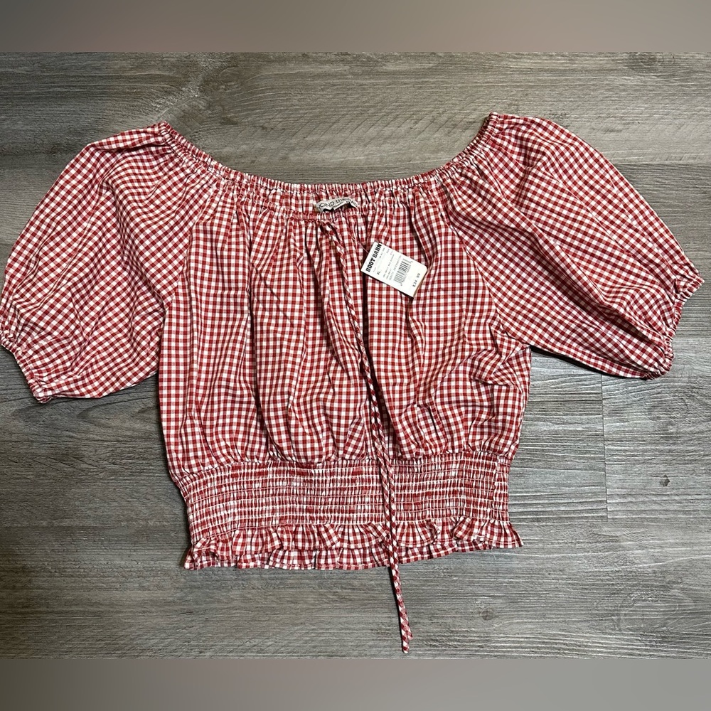 Women XL check plaid top